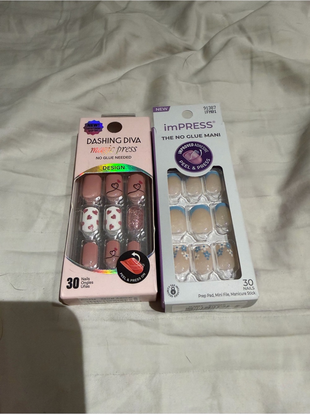 Dashing Diva & imPRESS Press-On Nail Sets - Pink & Nude Designs